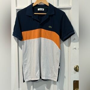 Lacoste Blue Polo with Green Accents